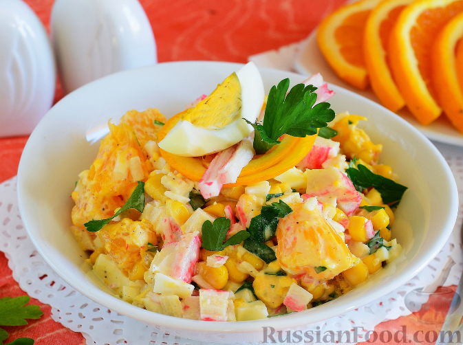 Салат с кукурузой и апельсином - пошаговый рецепт с фото на l2luna.ru