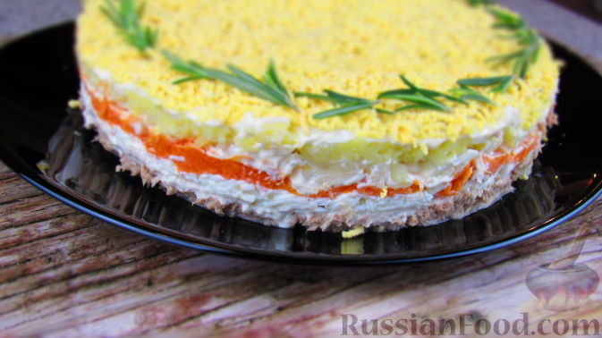 Салат Мимоза с тунцом консервированным: рецепты с фото пошагово