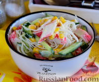 Фото к рецепту: Крабовый салат с фунчозой