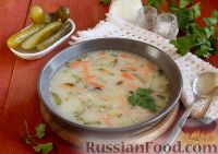 Фото к рецепту: Огирчанка (суп из квашеных огурцов и кукурузной крупы)