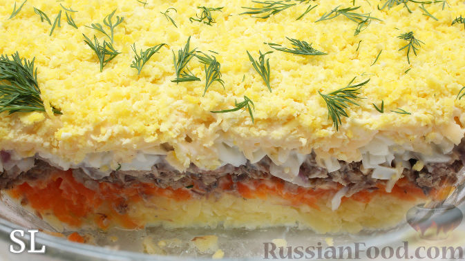 Салат со скумбрией «Мимоза по-новому» – пошаговый рецепт приготовления с фото