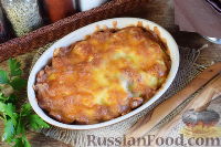 Фото к рецепту: Картофельная запеканка с сосисками и сыром