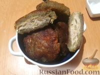 Фото приготовления рецепта: Ландорики (картофельные оладьи с мясом) - шаг №11