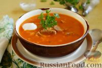 Фото к рецепту: Братиславский томатный суп с говядиной и рисом