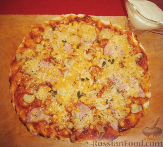 Пицца с маринованными шампиньонами