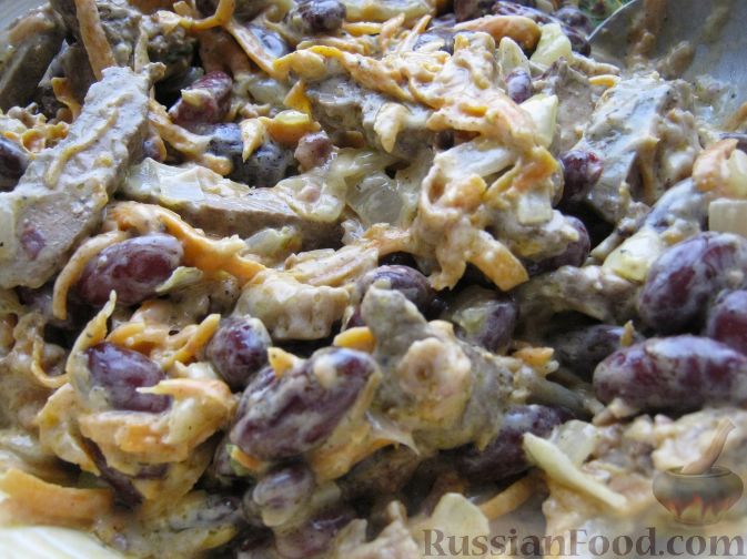 Вкусный салат с печенью – пошаговый рецепт приготовления с фото