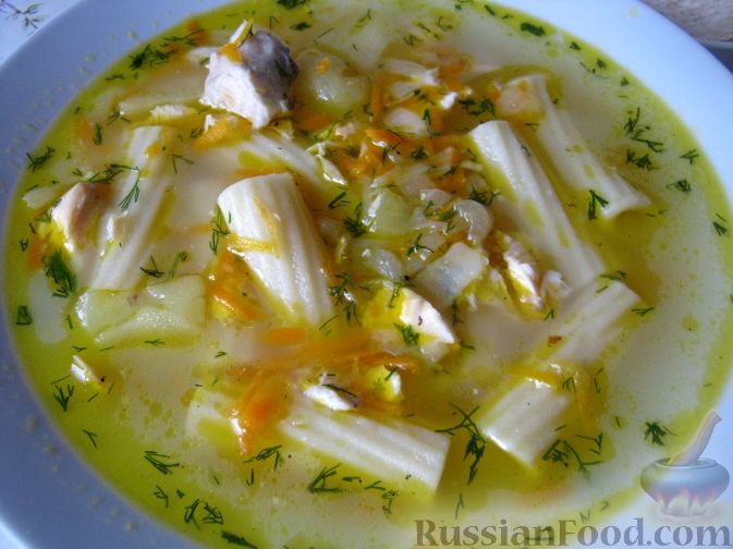 Сырный суп с рисом и лососем