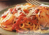 Фото к рецепту: Спагетти с соусом из морепродуктов