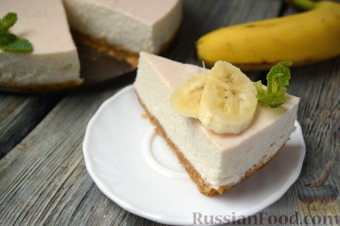 Банановый чизкейк с творогом - Пошаговый рецепт с фото. Выпечка. Торты