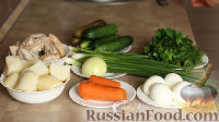Фото приготовления рецепта: Русская окрошка с мясом, на хлебном квасе с хреном - шаг №1