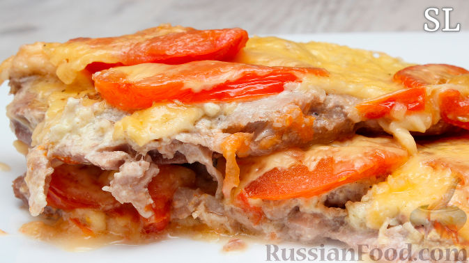Отбивные из свинины с помидорами и сыром в духовке - 12 пошаговых фото в рецепте