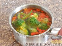Фото приготовления рецепта: Овощной суп с шампиньонами - шаг №11