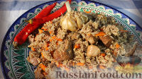Фото приготовления рецепта: Настоящий узбекский плов в казане на костре - шаг №13