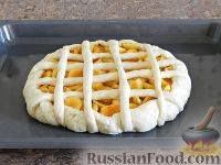 Фото приготовления рецепта: Дрожжевой пирог с абрикосами - шаг №12