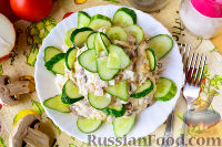 Фото к рецепту: Салат с грибами, ветчиной и сыром