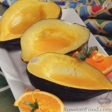 Рецепт Зимняя тыква, печенная с апельсиновым сиропом