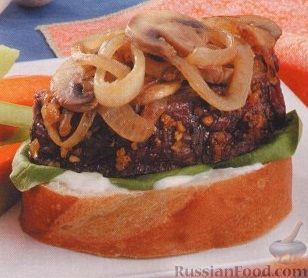 Рецепт Бутерброды с говяжьим филе, грибами и луком
