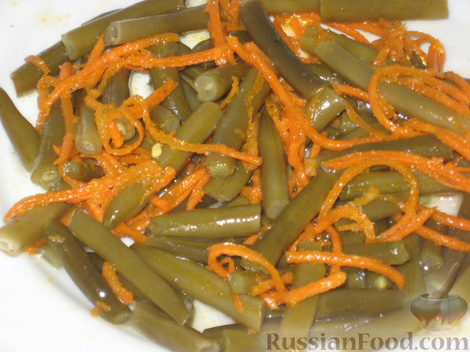 Рецепт Салат из спаржевой фасоли и корейской моркови