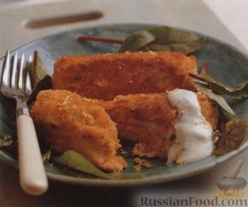 Рецепт Картофельно-рыбные крокеты со сливочным соусом