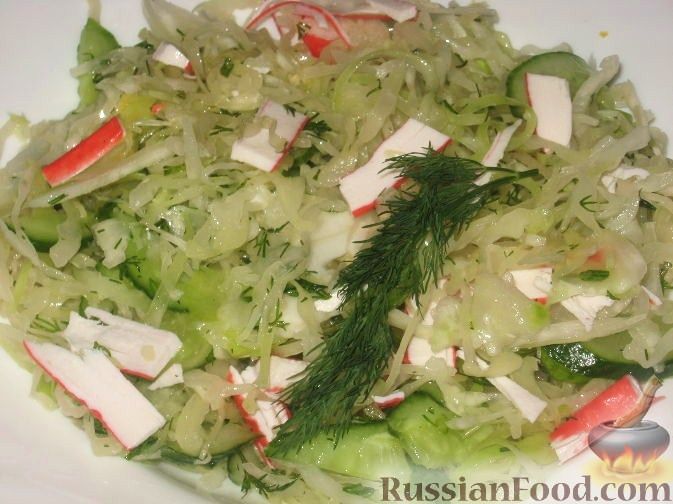 Рецепт Овощной салат с крабовыми палочками