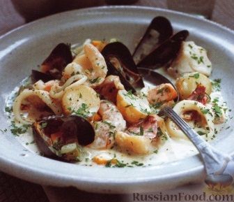Рецепт Картофель, тушенный с морепродуктами