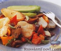 Фото к рецепту: Рыба, запеченная с овощами и грибами