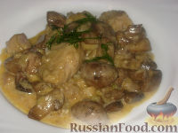 Фото к рецепту: Рагу из пангасиуса с грибами