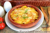 Фото к рецепту: Запеканка из картофеля с помидорами и сыром