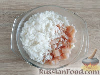 Фото приготовления рецепта: Куриное филе, запеченное с рисом - шаг №4