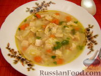 Фото к рецепту: Классический рисовый суп на курином бульоне