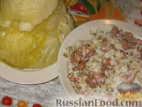 Фото приготовления рецепта: Голубцы из квашеной капусты с фасолью - шаг №3