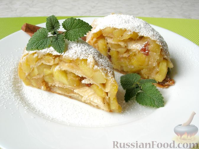 Ленивый яблочный штрудель из лаваша – пошаговый рецепт приготовления с фото