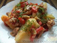 Фото приготовления рецепта: Овощное рагу с курицей с грибами - шаг №19