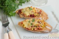 Фото к рецепту: Горячие бутерброды с вялеными помидорами и кабачком