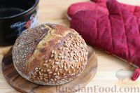 Фото приготовления рецепта: Хлеб без замеса, с семенами льна и подсолнечника - шаг №18