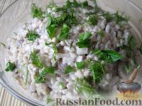 Фото к рецепту: Салат с рисом и печенью "Дуэт"