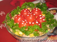Фото к рецепту: Грибной салат "Мухомор"