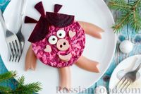 Фото к рецепту: Новогодний салат "Розовая свинка"