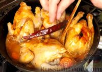 Фото приготовления рецепта: Цыплята корнишоны (или перепёлки) в соусе, с гарниром - шаг №9
