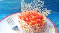 Фото к рецепту: Салат "Коралловый риф" с крабовыми палочками и сладким перцем