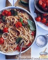 Фото к рецепту: Спагетти с помидорами черри