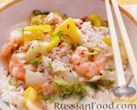 Фото к рецепту: Креветки с овощами и рисом