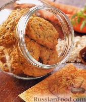 Фото к рецепту: Морковно-овсяное печенье с орехами и шоколадом