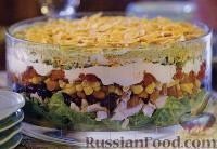 Фото к рецепту: Слоеный салат «Тако»
