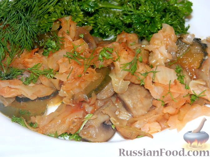 Рецепт Солянка из капусты с грибами
