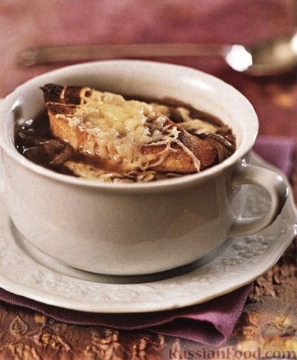 Рецепт Луковый суп с сырной гренкой