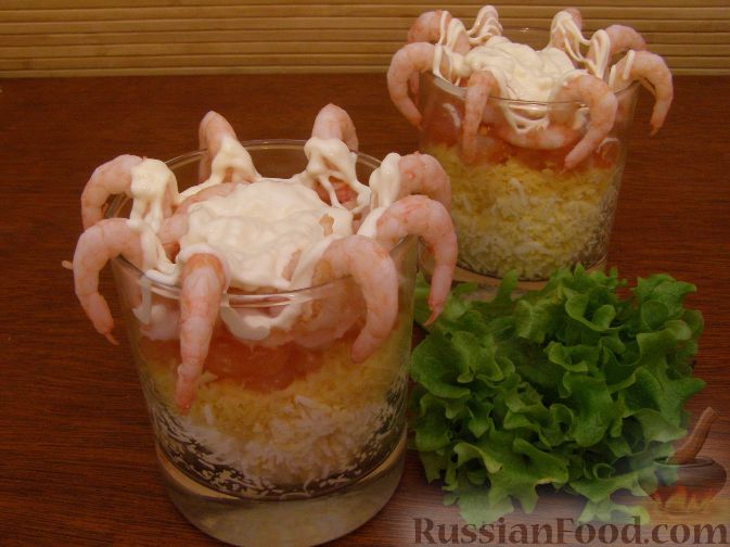 Вкусный салат с креветками на Новый год пошаговый рецепт