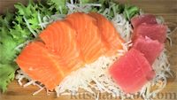Фото к рецепту: Сашими из лосося и тунца