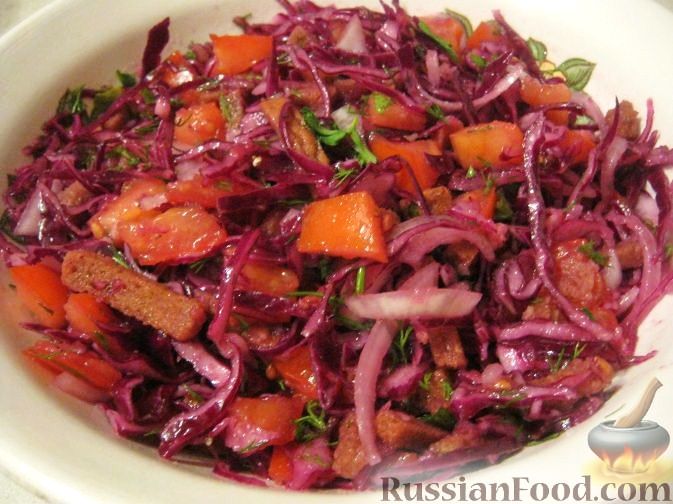 Салат из краснокочанной капусты с кукурузой — рецепт салата с фото