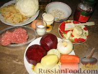 Фото приготовления рецепта: Сибирский борщ с фрикадельками - шаг №1